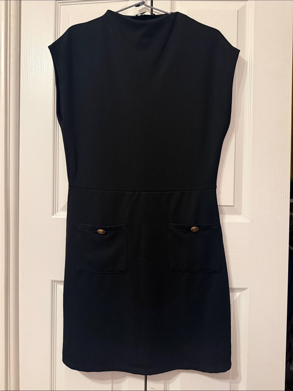Zara NAVY Mini Dress with Pocket Buttons